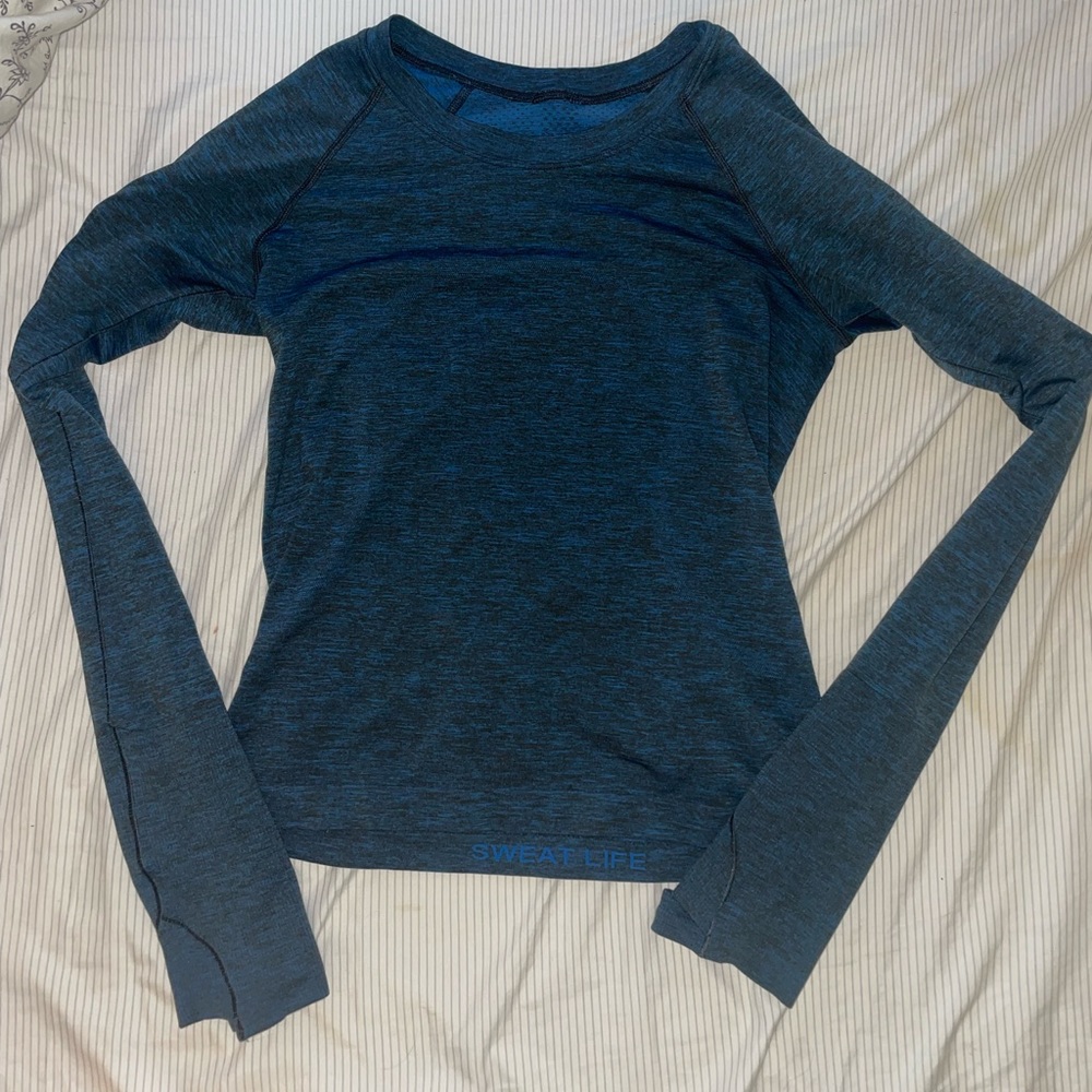 Lululemon Long Sleeve 2.0 race length True Navy/Iron Blue